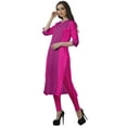 thumbnail image 4 of Moomaya Cotton Straight Tunic WoMen's Readymade Printed Kurta V Neck Summer Wear, 4 of 6