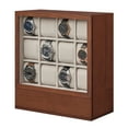 thumbnail image 2 of SONGMICS 12-Slot Watch Box, Watch Display Case with Window, Solid Wood Veneer, Velvet Lining, Coffee Brown, 2 of 5