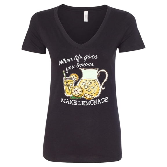 Inktastic When Life Gives You Lemons, Make Lemonade Women's V-Neck T-Shirt