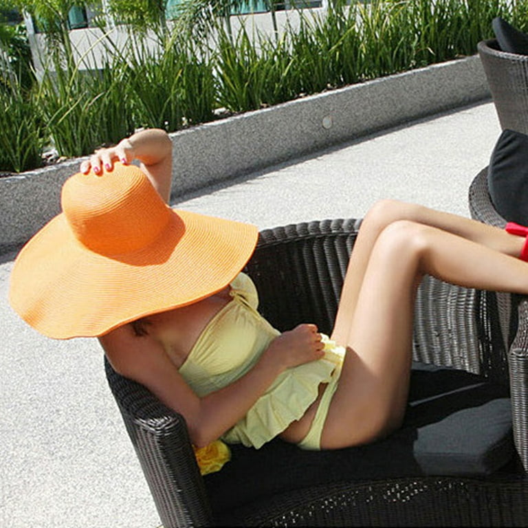 Manunclaims Womens Sun Straw Hat Wide Brim UPF 50 Summer Hat Foldable Roll  up Floppy Hawaiian Beach Hats for Women