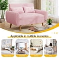 thumbnail image 4 of Sobaniilo 47" Small Modern Loveseat Sofa, Mid Century Linen Fabric 2-Seat Sofa Couch Tufted Love Seat with Back Cushions and Tapered Wood Legs for Living Room, Bedroom and Small Space (Pink), 4 of 7