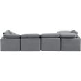 thumbnail image 4 of Meridian Furniture Indulge 129" Velvet L-Shaped Modular Sectional in Gray, 4 of 9