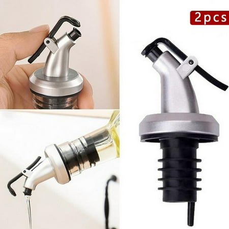 

Bottle Pourer Pour Spout Stopper wiht Dust Caps Dispenser Liquid Flow Olive Wine Oil Nozzle 2PC Black