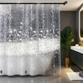 thumbnail image 2 of Waterproof Shower Curtain Liner PEVA Clear Shower Liner, 72”x72” Plastic Shower Curtain with Magnets for Bathroom, 3D Pebble Pattern, 12 Hooks, Mold & Mildew Resistant, 2 of 10