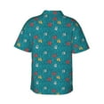 thumbnail image 3 of Uemuo Funny Cat Blue Printed Regular Fit Short Sleeve Casual Hawaiian Shirt for Men,Aloha shirt,Tropical shirt,Floral print shirt,Vacation Beach shirt-X-Large, 3 of 9