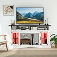 thumbnail image 2 of Gymax TV Stand w/LED Lights & Remote Control Storage Cabinets & Adjustable Shelves White, 2 of 10