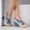 Blue, variant on HaoXianJian Women's Wedge Sandals, Open Toe Ankle Strap Sandals with Adjustable Slingback Flat Platforms Casual Pump Heel Sandals Arch Support Casual Shose Walking Sandals