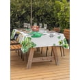 thumbnail image 2 of Outdoor Tablecloth with Umbrella Hole and Zipper, St. Patrick's Day Rectangle Table Cloth 60x84 Inch Waterproof Tablecloth, Spring Lucky Shamrocks Green Truck Country Picnic Table Cover for Patio, 2 of 7