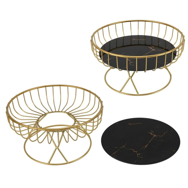 Cesta De Fruta De Metal, Soporte Redondo Para Frutero Para Aperitivos De Postres Vegetales