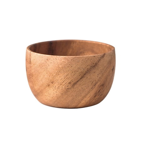

BOOYOU Natural Acacia Wood Bowl Wood Grain Basin Fruit Plate Rice Ramen Salad Container
