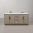 thumbnail image 2 of Water Creation 72" Wood Double Bathroom Vanity in Gray Oak & Gold, 2 of 14