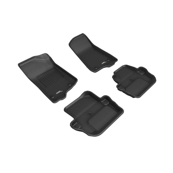3D MAXpider Custom Fit Kagu Floor Mat (Black) Compatible with Jeep Wrangler Sport (Jl) 2018-2025 - Full Set