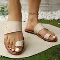 thumbnail image 6 of Censtreet Women's Flat Sandals Fashion Slides With Soft Leather Slippers for Summer, 6 of 8