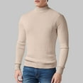 thumbnail image 4 of TOWED22 Men's Mock Turtleneck Sweater Long Sleeve Half Neck Pullover Thermal Casual Ribbed High Neck Pullover Sweater(Beige,L), 4 of 7