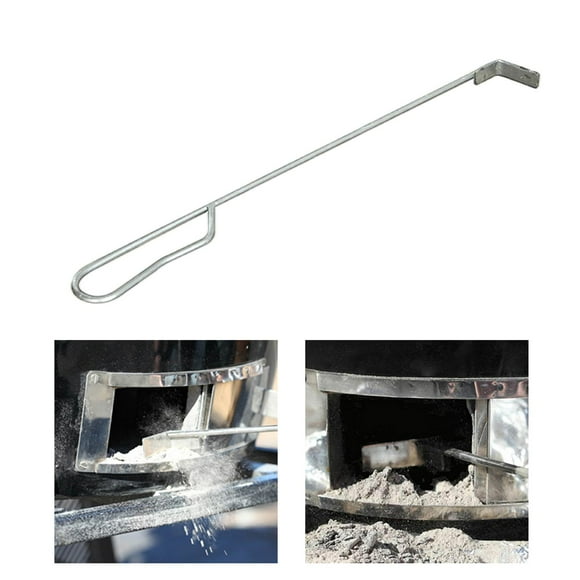 Pala de cenizas Pala de cenizas de chimenea Herramienta de eliminación de cenizas Herramienta de cenizas de barbacoa de póquer de cenizas de carbón Plata Cola Pala de cenizas