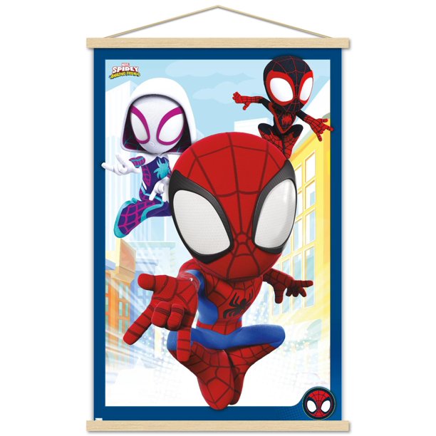 Marvel Spidey And His Amazing Friends - Group Wall Poster with Wooden ...