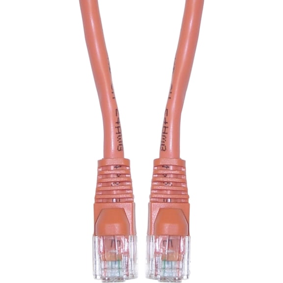 Cat5E Orange Ethernet Patch Cable, Snagless - Molded Boot, 7 Foot