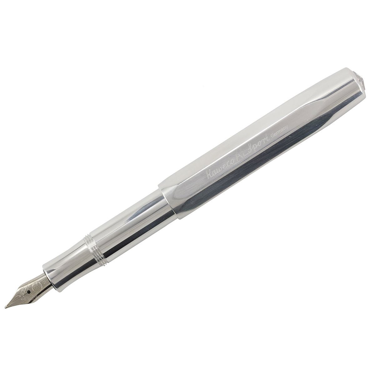 Kaweco 10000629 AL Sport Fountain Pen, Raw Polished Aluminum, Medium