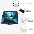 thumbnail image 3 of Yiaed Hawaiian Beach Pirate Moon Print Men's Soft Cotton Boxer Shorts Breathable Boxers Underwear Moisture-Wicking Underwear Stretch Boxer Briefs for Man-Medium, 3 of 5