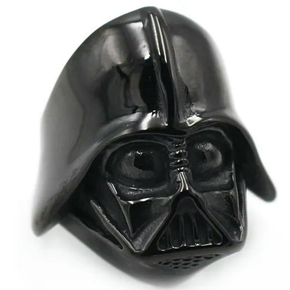 K-KED Darth Vader Warrior Helmet Ring Stainless Steel War Robot Biker Punk Men's Ring-8