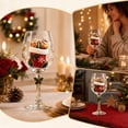 thumbnail image 6 of 4-Piece Hand-Painted Christmas Wine Glasses – Crystal Goblets with Tree Snowflake Design for Holiday, 6 of 7
