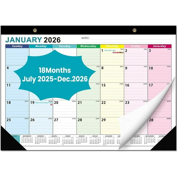 2026 Desk Calendar - 18 Monthly Calendar 2025-2026, Large 22" x17" Wall Calendar 2025 Covers June 2025 - December 2026, with Thick Paper, Large Blocks, Home or Office Calendar for Easy Organ