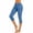Light Blue, variant on Bloomae Women Hidden Scrunch Butt Lifting Capri Leggings Sexy V Crossover High Waisted Seamless Compression Tummy Control Yoga Pants White S