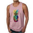 thumbnail image 2 of Nmnitkp Tank Tops Men,Mens Tank Tops Summer Elastic Fabric Mens Graphic Tank Tops Crewneck Gym Muscle Beach Hawaii Sleeveless Shirts Pink,L, 2 of 5