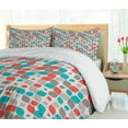 thumbnail image 5 of Ambesonne Traditional Duvet Cover Set, Retro Mosaic Motif, 2-Calking, Warm Taupe Turquoise, 5 of 7