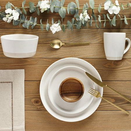 Cream 16 Piece Dinnerware Set - Safdie & Co. 16-Piece Dinnerware Set, Cream, 2 Tone