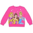 thumbnail image 2 of Princess Cinderella, Rapunzel and Belle Girls 2 Piece Crewneck Character Long Sleeve and Jogger Set, Toddler, 2 of 5