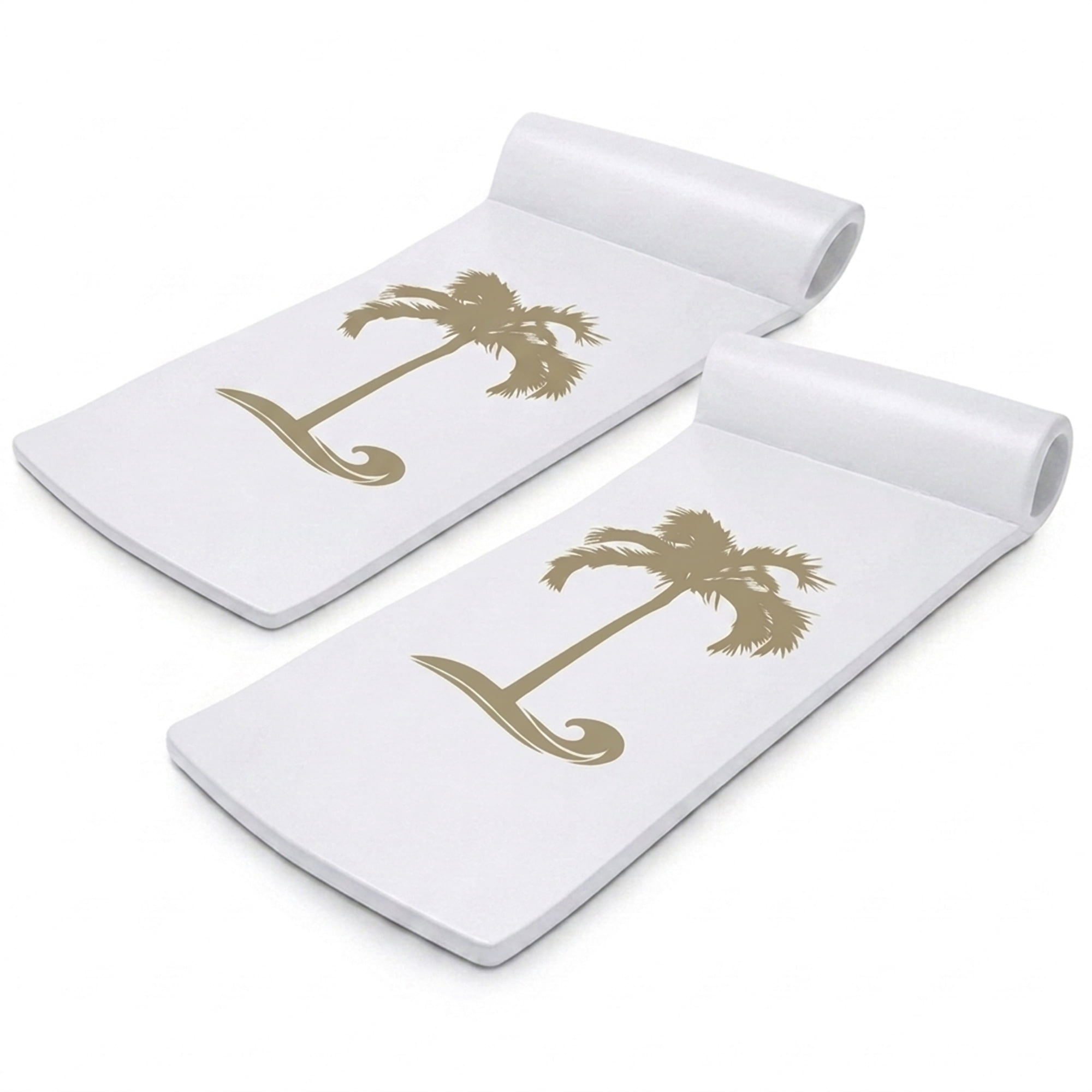 TRC Recreation Sunsation Foam Pool Float Lounger - Headrest - 2 Pack, White/Bronze