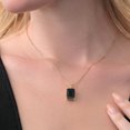 thumbnail image 4 of Gem Stone King 18K Yellow Gold Plated Silver Black Onyx and White Moissanite Pendant Necklace for Women (6.62 Cttw, Gemstone December Birthstone, Emerald Cut 14X10MM, with 18 inch Silver Chain), 4 of 4