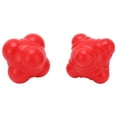 thumbnail image 2 of 2024，2pcs Rubber Reaction Bounce Balls Irregular Shape Reaction Balls for Coordination Agility Speed TrainingRed, 2 of 5