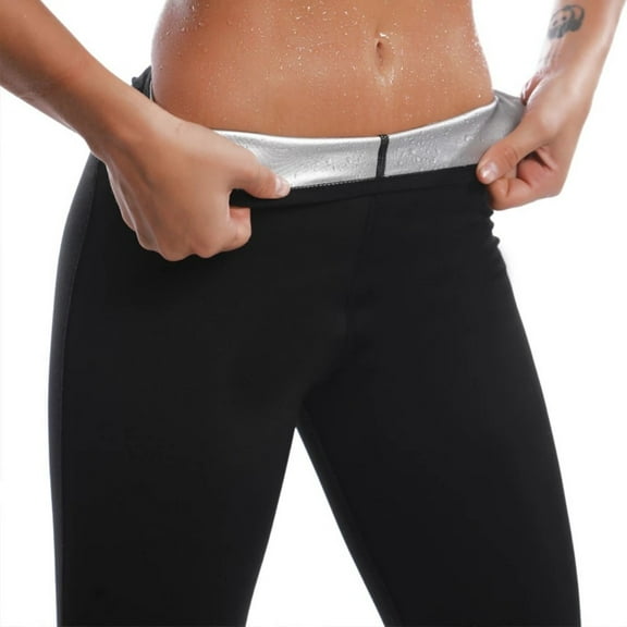 Clearance!Women's Body Shaper Sauna Slimming Pants Hot Thermo Neoprene High Waist Sweat Capris Workout Shapers for Weight Loss,Black, 4XL