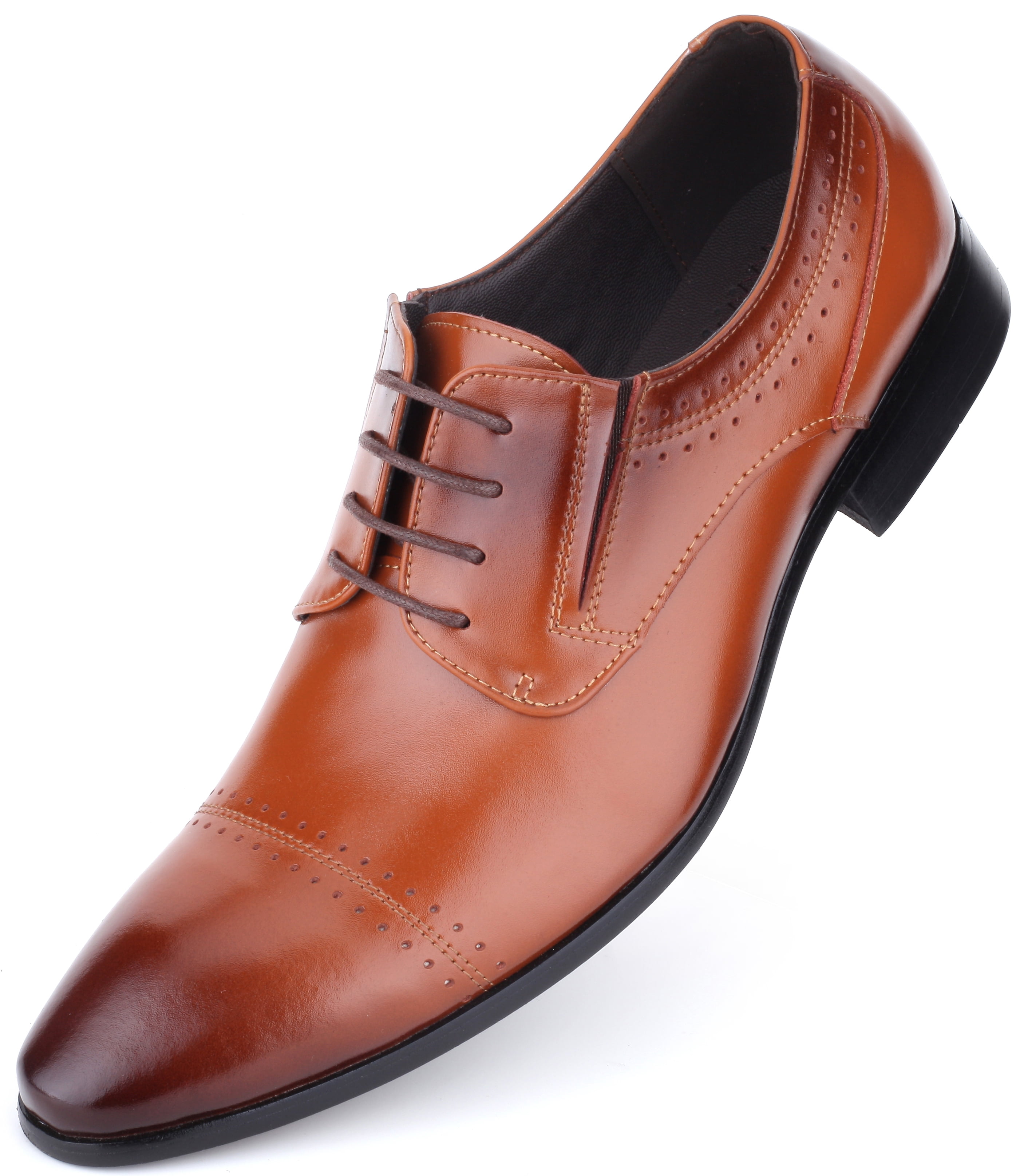 Mio Marino Men’s Captoe Detail Leather Dress Shoes Mio-Marino-Men-s-Captoe-Detail  main image 4