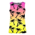 thumbnail image 4 of Penkiiy Mens Beach Tank Top Tropical Print Sleeveless Tops Stylish Summer T Shirt Crewneck Athletic Tee Soft Basic Tank Tops 4XL Yellow, 4 of 4