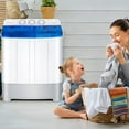 thumbnail image 2 of Costway Portable Twin Tub Washing Machine Washer(13.2lbs) & Spinner (8.8lbs) Blue, 2 of 9