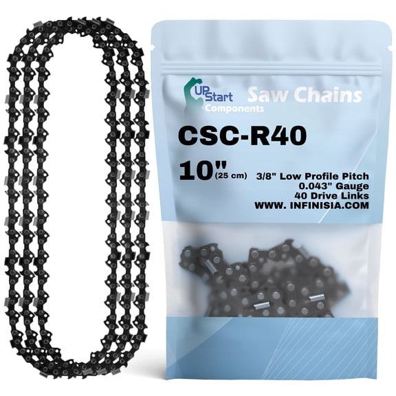 3-Pack 10-Inch Chainsaw Chain R40 Replacement for Black & Decker LCS1020 20-Volt