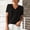 Black, variant on LEKODE Women Pullover Top, V‑Neck Short Sleeve Ribbed Cuff Knit Sweater for Office Going Out Daily, Casual Coffee M