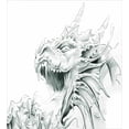thumbnail image 3 of Dragon Duvet Cover Set, Sketch of A Medieval Spiritual Character Mythological Creature Abstract Design, Decorative Bedding Set with Pillow Shams, Pale Grey White, by Ambesonne, 3 of 3