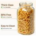 thumbnail image 5 of 3 Pcs Airtight Glass Jars with Lids, TAIMASI 0.6 Gallon Glass Food Storage Canister with Wire Clip Fastening, Square Mason Jars with Labels & Pen for Flour, Cereal, Pasta, Bean, 5 of 8