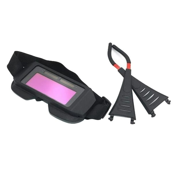 Gafas de soldadura con diadema, protección ocular, gafas de policarbonato, se pueden ajustar automáticamente marco interior amarillo