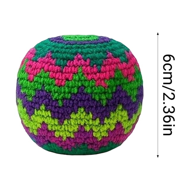 Bolsos de punto 6pcs hechos a mano tejidos bolsos de arena para principiantes malabares bolas multicolor