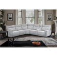 thumbnail image 2 of Lexicon Tesoro 6-Piece 3 Recliner Wood & Fabric Power Sectional Set in Mist Gray, 2 of 9