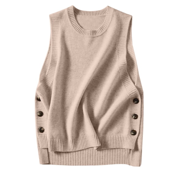 Women's Loose Slouchy Style Sleeveless Top Worn With Women's Sweater Vest