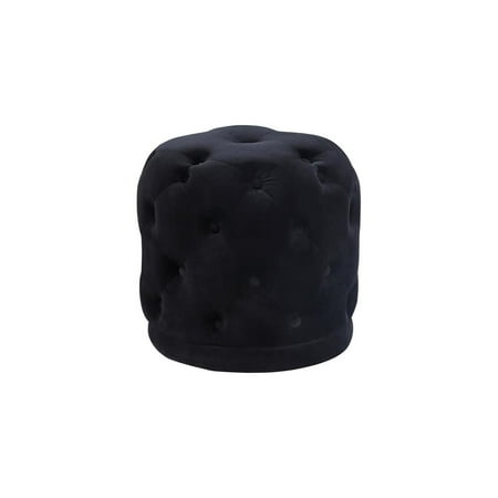 Lakeside Living Modern, Contemporary Velvet Upholstered Ottoman / Stool with Deeutton Tufting, Solid Wood Frame, 18" W x 18" x 17" H