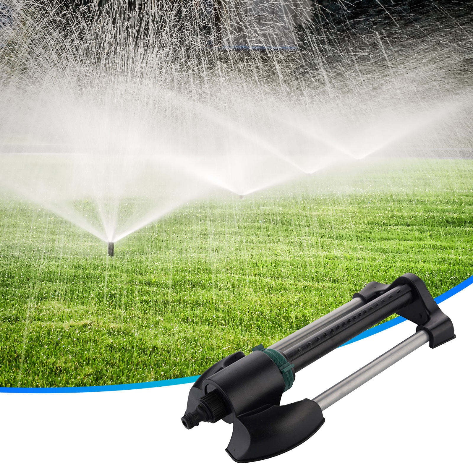 Efficient Automatic Oscillating Sprinkler, Adjustable Water Spray Pattern for Vegetable Garden, Durable Irrigation System for Flower Beds and Agricultural Use