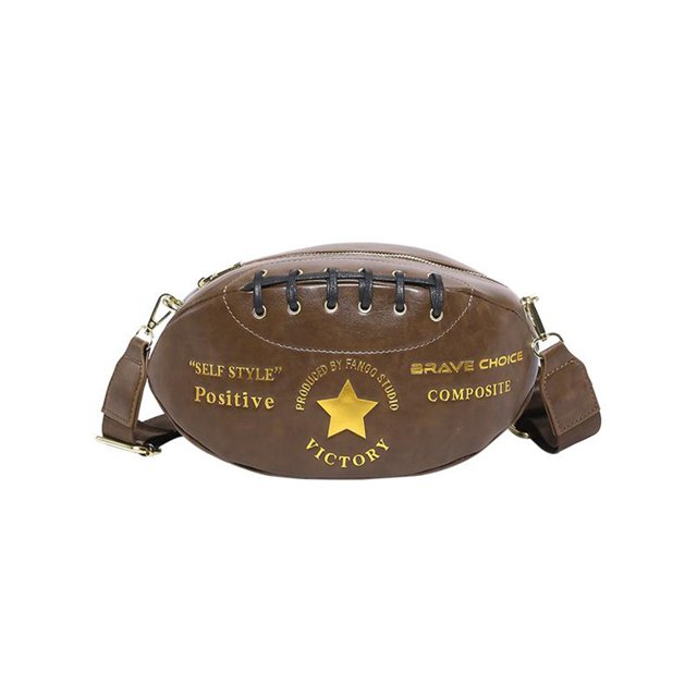 Diconna Sac Bandoulière pour Femmes avec Bandoulière Réglable Sac Vintage Élégant en Forme de Rugby