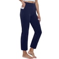 thumbnail image 4 of COMVALUE Women's Yoga Pants Wide Leg wiht Pockets High Waist Stretch Loose Casual Lounge Sweatpants (Navy, S), 4 of 7